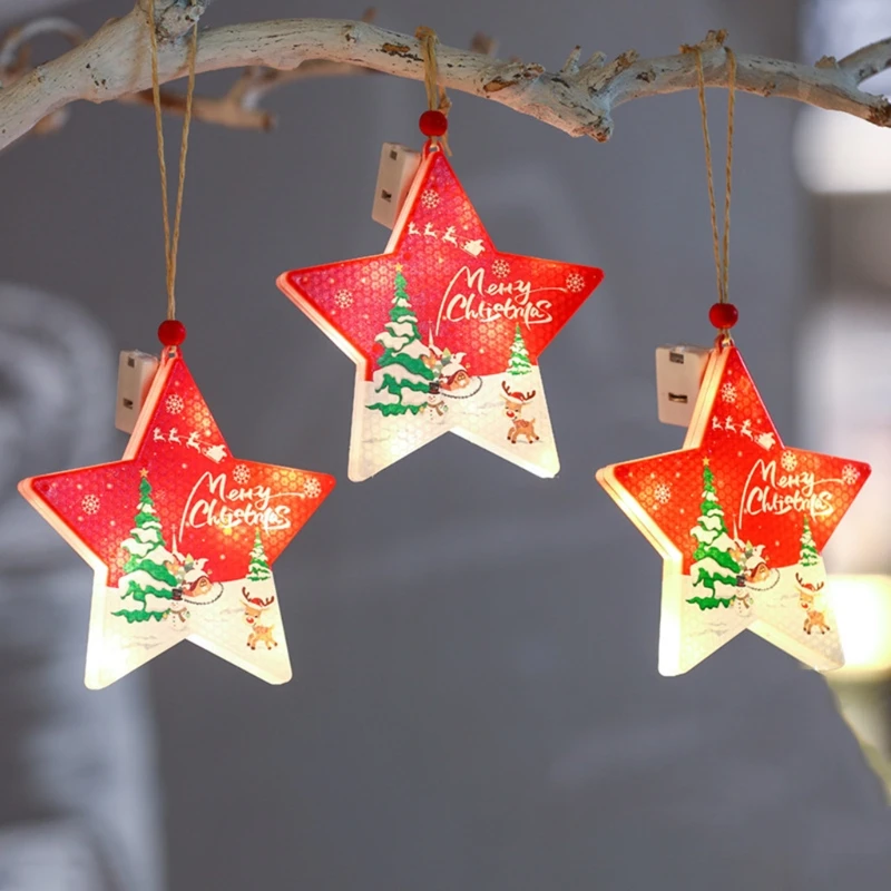 

7XEA Christmas Style Indoor String Lights LED Decoration Lights Plastic Material 6 Different Christmas Themem Patterns Choose