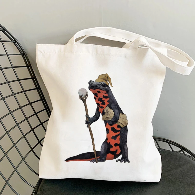 

New Ladies Casual Canvas Bag Black Puppy Printed Shopping Bag Ladies Handbag Reusable Large Capacity Tote Bag.