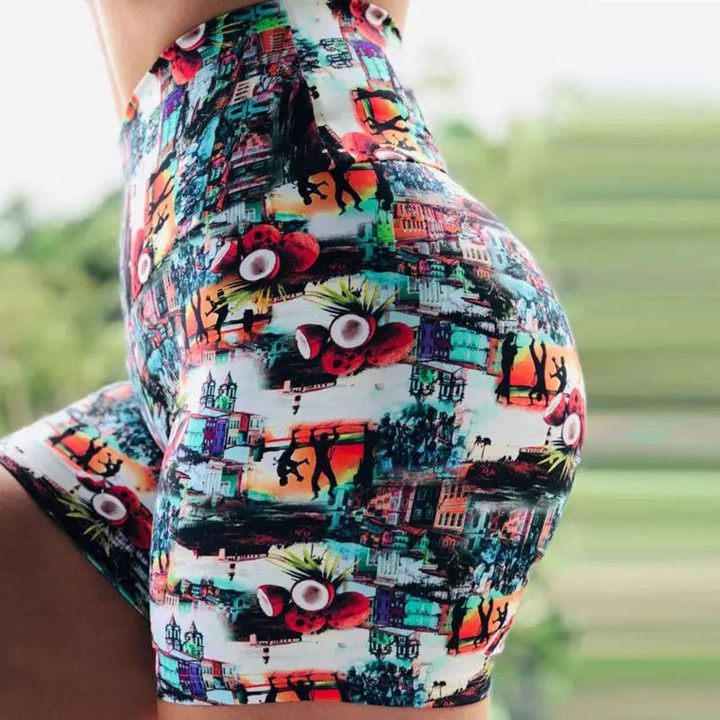 

Summer new European and American Amazon eBay popular women's high waist Yoga Fitness hip lifting exercise shorts