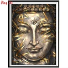 5D алмазная вышивка, статуя золотого бамбукового листа Будды, сделай сам, алмазная живопись, религия, Алмазная мозаика, полноразмерная квадратная, круглая вышивка