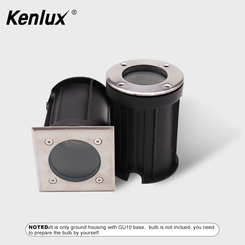 Квадратная круглая потайная лампа Kenlux GU10 наружная COB светодиодсветодиодный