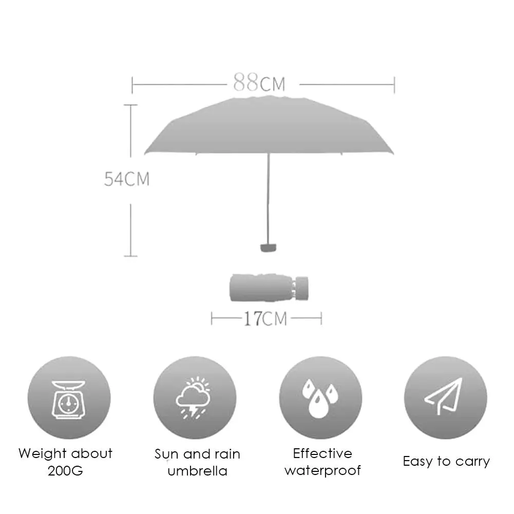 Новый карманный мини Зонт от дождя Женские ветрозащитные прочные складные зонты