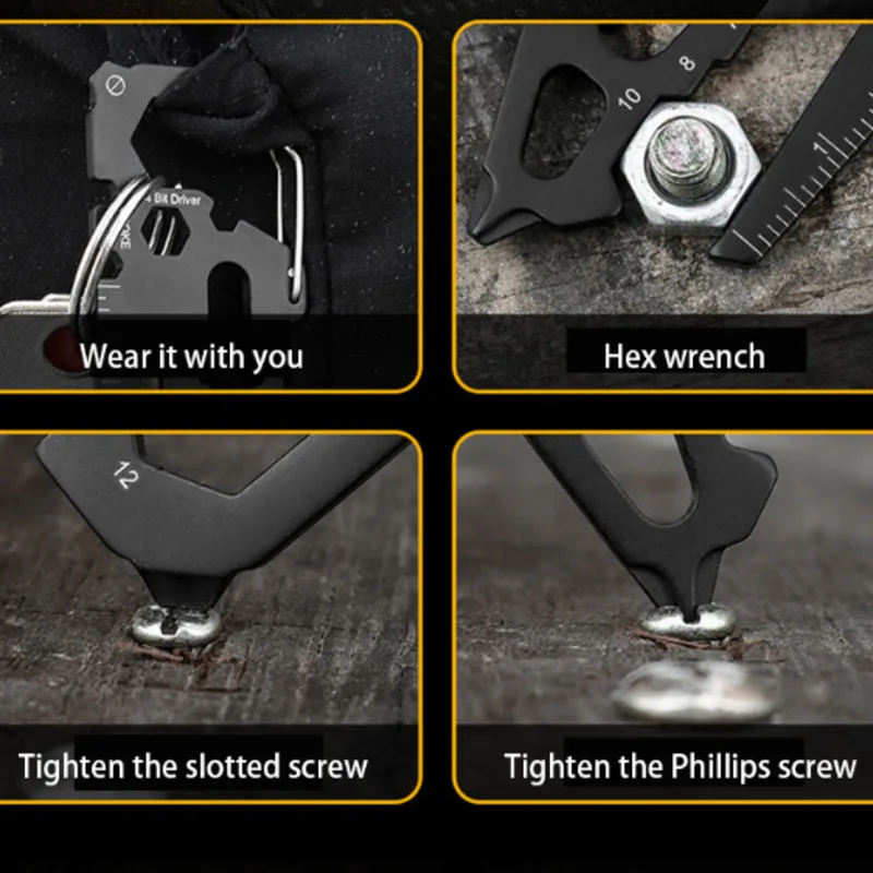 

Multifunctional Tool Card Carabiner Wrench Screwdriver Type Of EDC Outdoor Combination Multi Pocket Tool Portable New Arrivals