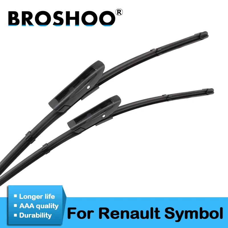 Стеклоочистители BROSHOO для Renault Symbol мягкие резиновые щетки стеклоочистителя 1999 2000
