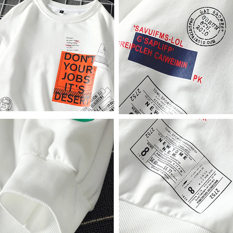 

2021 Spring New Men's Casual Sweatshirts Men's Clothing Round Neck Fashion Hip-Hop Shirts Fitted Men's Streetwear Men