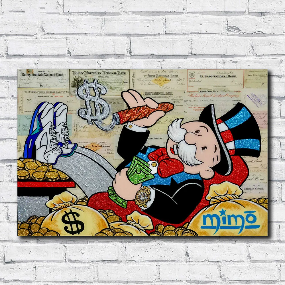 Настенная картина с изображением дяди Сэм США денег граффити Современная печать