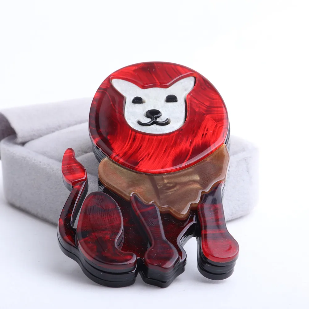 Брошь в виде льва FishSheep Женская/Детская Большие Акриловые Броши ручной работы из