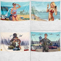 adventure violence competitive game wallpaper decorative banner flag gta5 poster tapestry paintings wall sticker wall decor c3