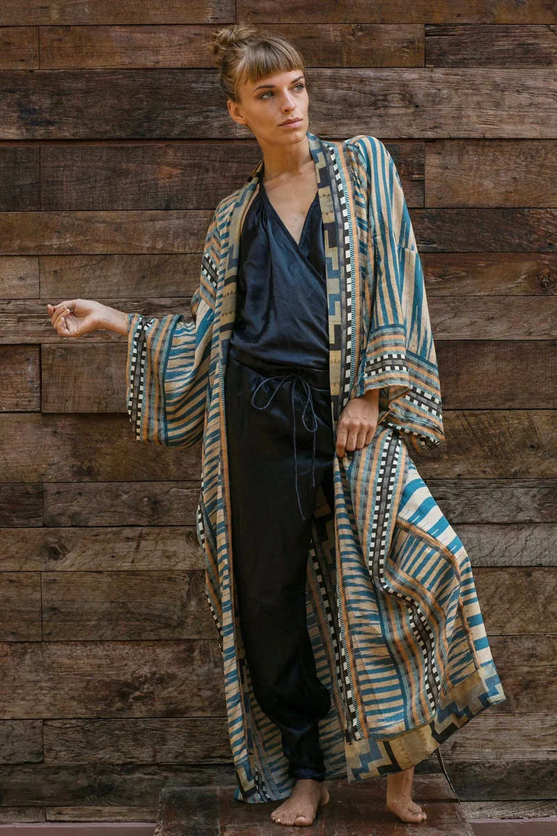 fitshinling vintage geometric beach kimono bohemian oversized cardigan with belt holiday slim ethnic tribe swimsuits cover up free global shipping
