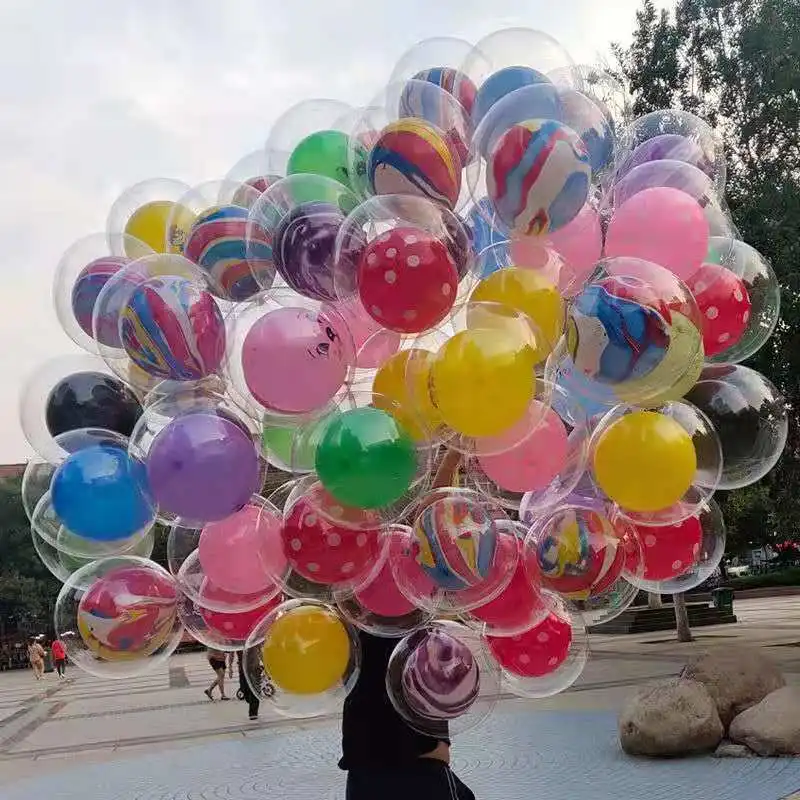 

24inch Bubble Clear Transparent Balloons Unicorn Rainbow Agate Latex Balloon Birthday Party Baby Shower DIY Decorations