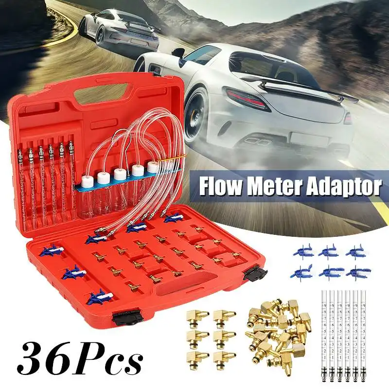 Autoleader, 36 шт/партия топливный инжектор переходник Тесты Наборы для коллектора системы впрыска топлива для дизельного топлива, прибор для проверки топлива диагностический инструмент Комплект 38x28x8 см