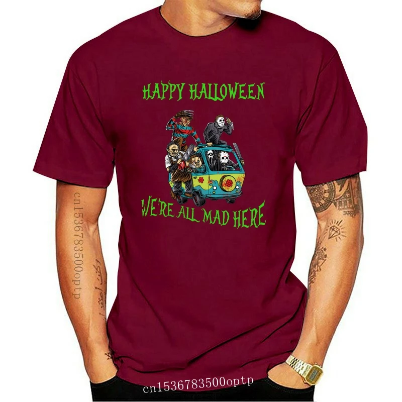 

Новая мужская футболка с надписью Happy Halloween We are All Mad Here, женская и Мужская футболка