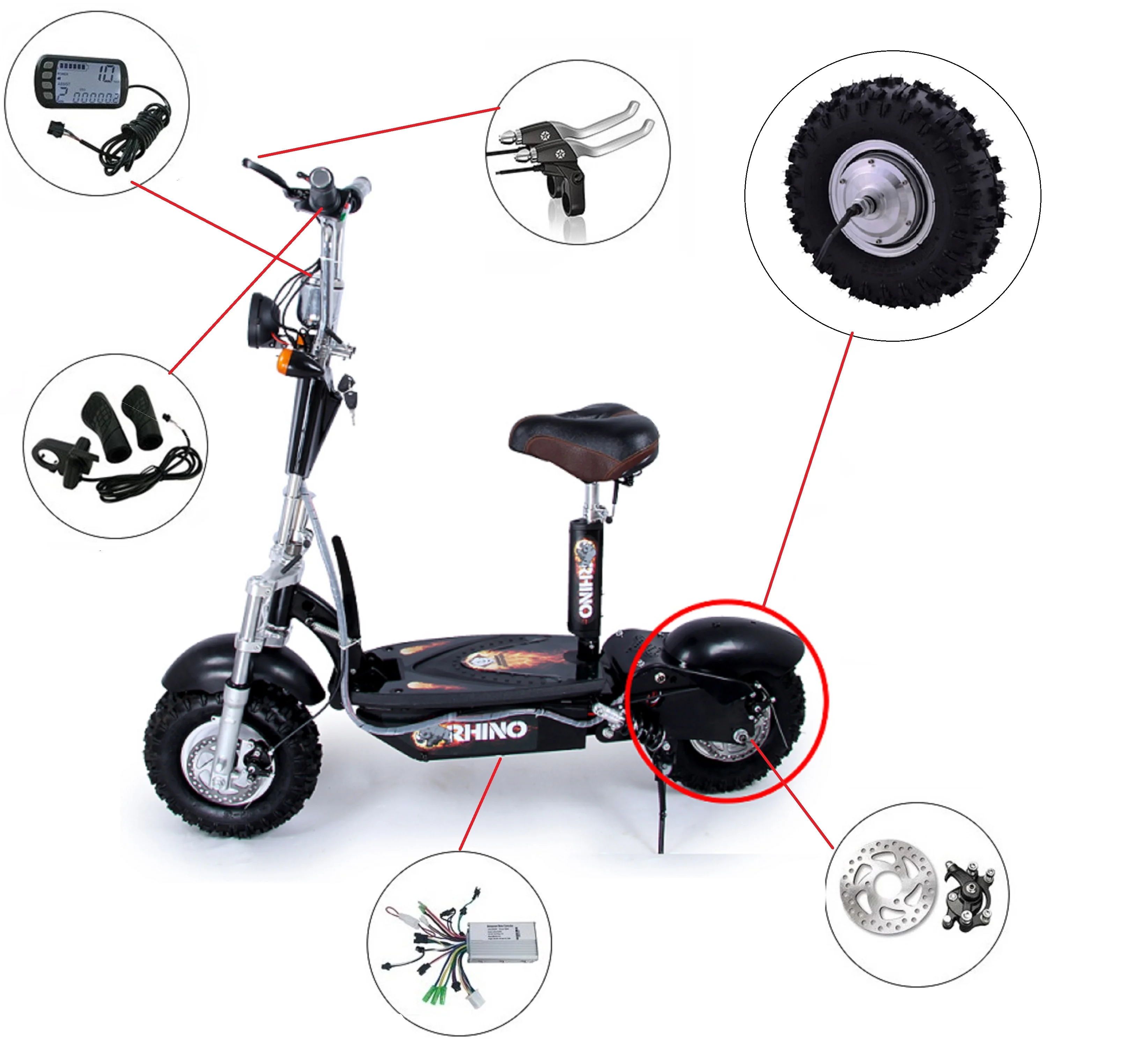 

13 inch 48v 350W 500W 800W Hub Motor Electric Bicycle Motor KitBLDC Hub Motor kit With Accessory Controller LCD Handlebar
