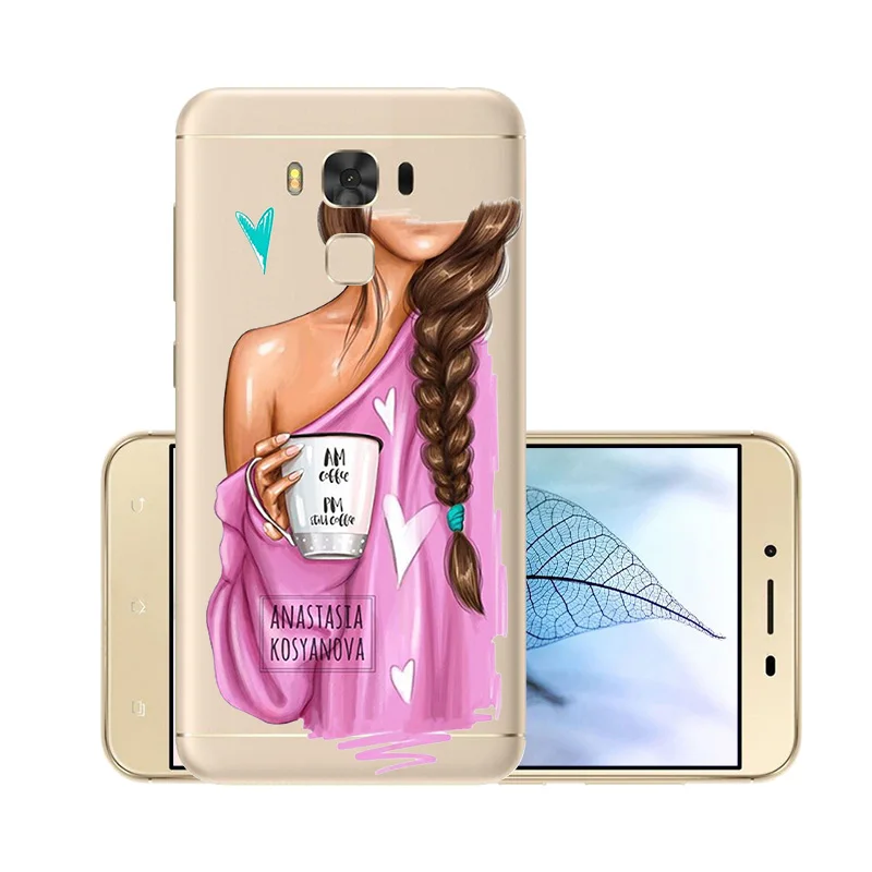 Fashion Super Mama Girl Baby Painted Case for Asus Zenfone 3 Max Zc553kl ZC 553 KL Transparent Silicone Shell 5.5&quot cover |