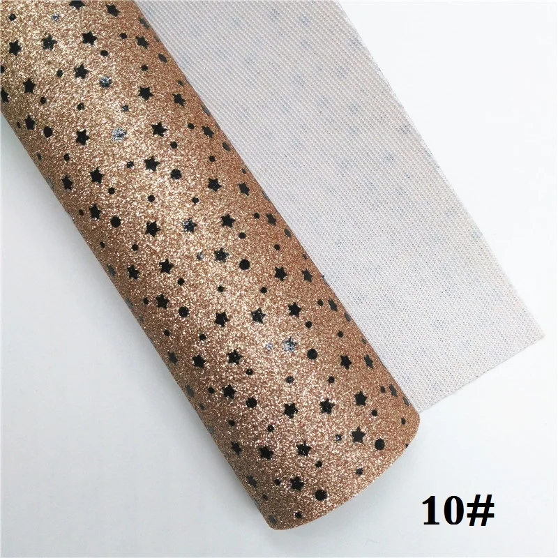 10 Glitterwishcome 21X29 см A4 Размер звезды блеск с принтом ткани, блестящие кожаные листы, кожа ткань винил для бантов, GM485A - Цвет: 10