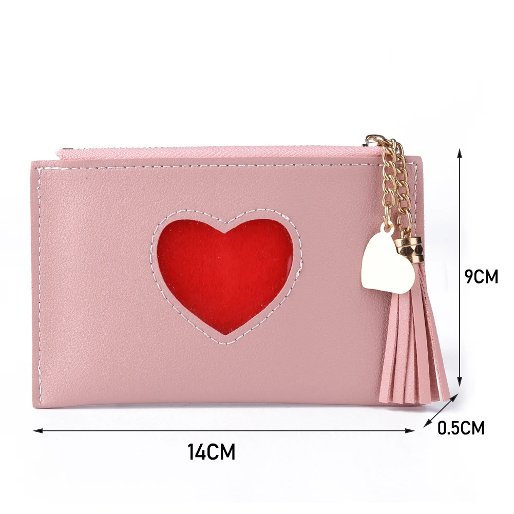 

Fashion Women Soft PU Leather Wallet Multi Layers Card Holder Casual Ladies Love Tassel Purses Female Small Handbags Clutch