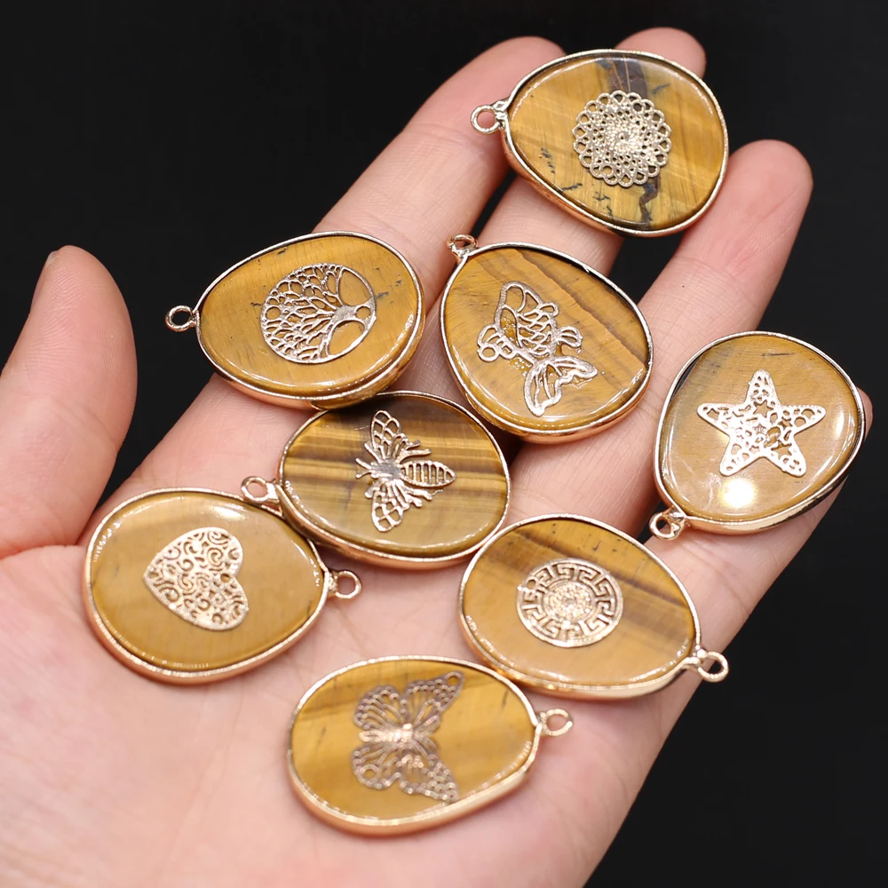 

1pcs Natural Water Drop Shape Tiger Eye Stone Pendants for Necklace Earring Accessories Jewelry Making For Women Size 26x35mm