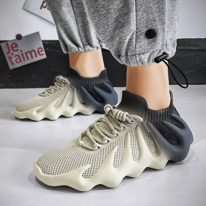 

Color matching Running Shoes Fashion Knit Breathable Casual Sport Sock Shoes Cloud for Male Soft Outdoor Tennis Mens Sneaker