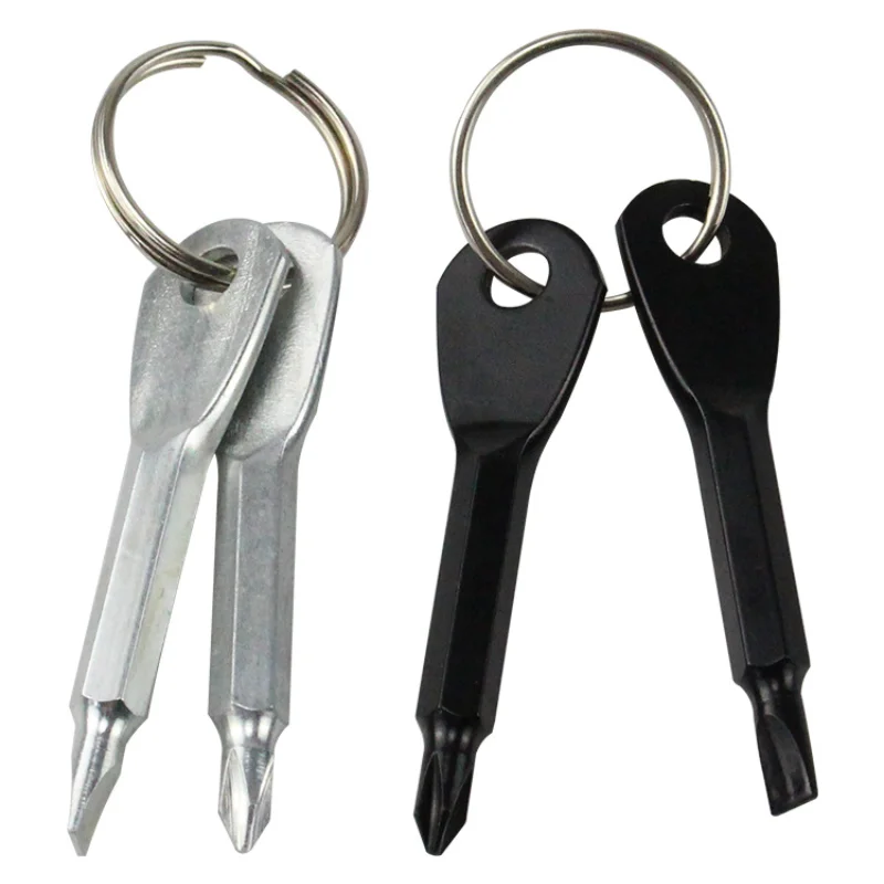 

1 Set Stainless Steel Mini EDC Multifunction Screwdriver Key Shape Slotted Screwdrivers Keychain Pocket Repair Tool
