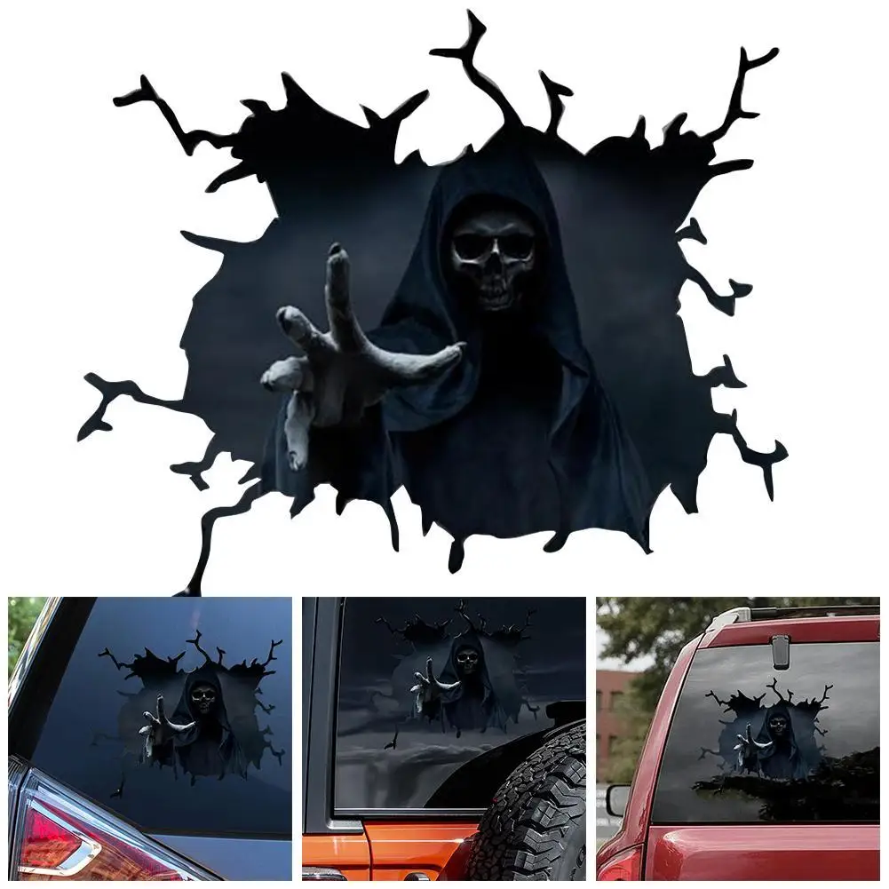 

Car creative skull car sticker Car rear window demon reflective sticker Car trunk window reflective waterproof decal
