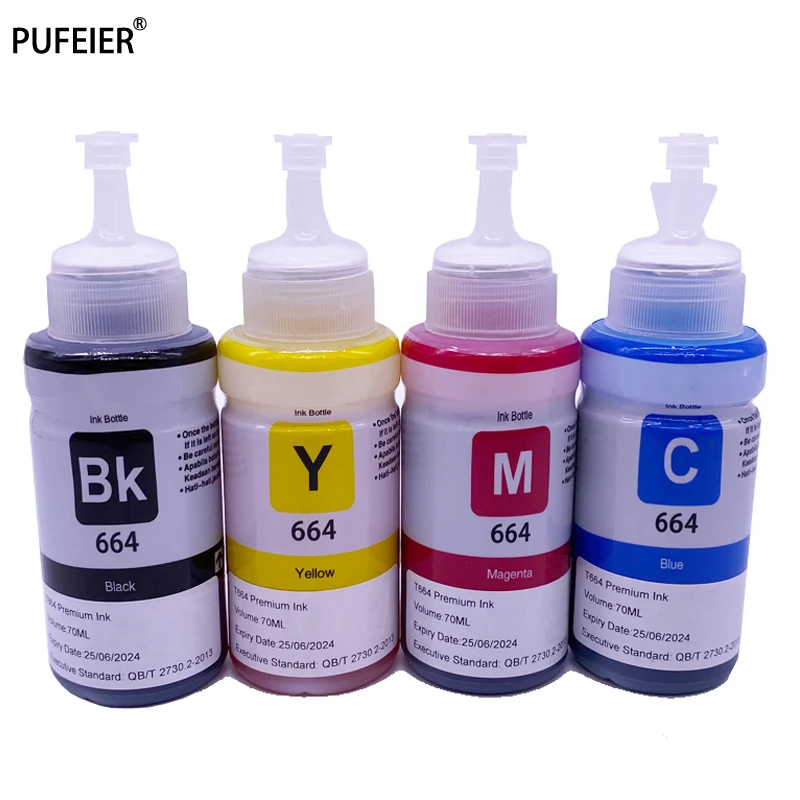 

4PCS 70ML T664 OEM Refill Dye Ink Kit For Epson L220 L301 L303 L310 L313 L351 L353 L358 L360 L363 L365 L455 L551 L558 L585 L1300