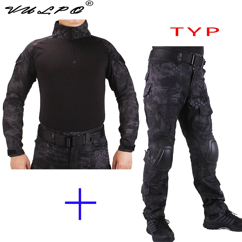 Охотничья тактическая камуфляжная форма VULPO BDU TYP боевая униформа с налокотниками