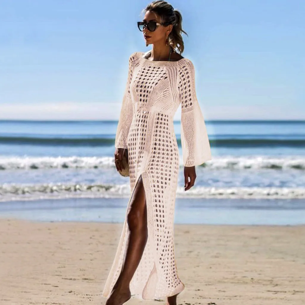 Женский купальник Пляжное Платье открытое парео трикотажная одежда для плавания