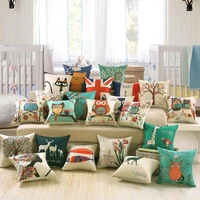 creative printing pillowcase linen sofa pillow colorful printing cushion pillow home bedroom decorative pillowcase