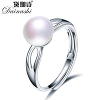 dainashi 100genuine natural freshwater pearl adjustable rings fine jewelry for women 925 sterling silver simple rings on sale
