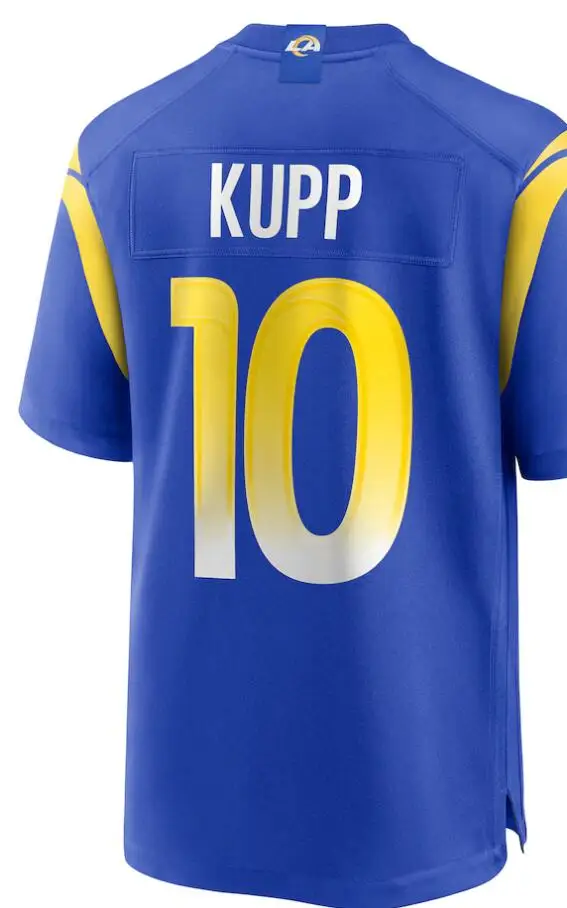 

Вышитая Американская футболка Cooper Kupp для мужчин, женщин, мужчин, детей, Молодежная Футболка Royal Rams