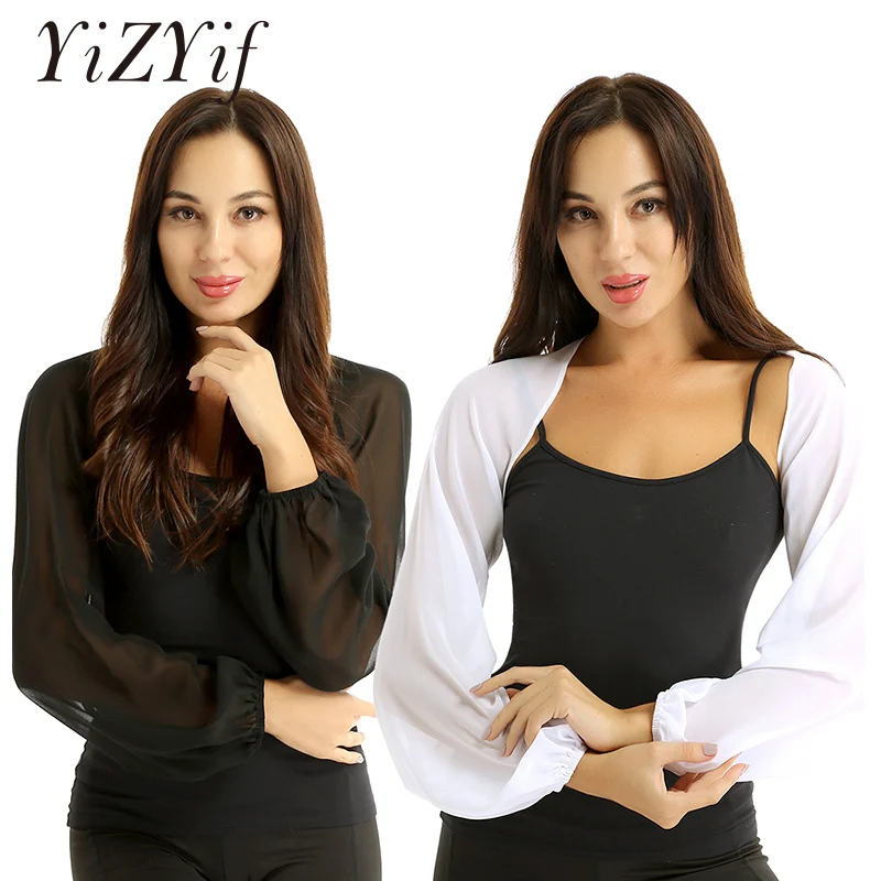 Женская шифоновая шаль с длинным рукавом реглан Открытое Спереди прозрачное