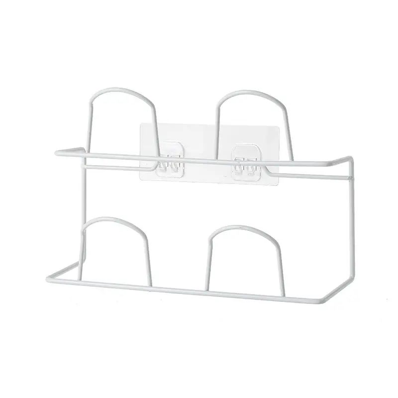 

Double Layers Wall Mounted Adhesive Metal Shoe Racks Hanging Shelf Holder Home Rust-Proof Storage Organizers Practical furniture