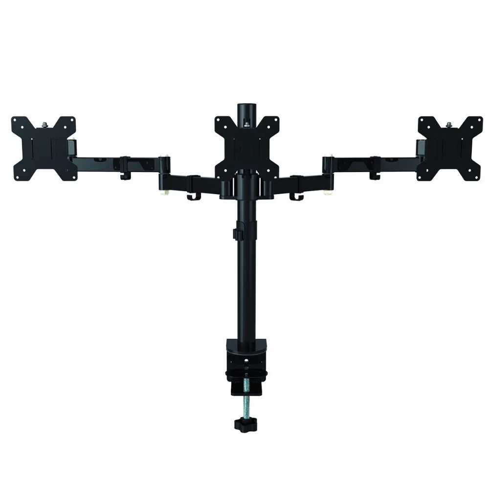 

Fully Adjustable Triple Arm Three LCD LED Monitor Desk Stand Mount Bracket 360 degree Rotation MD6463