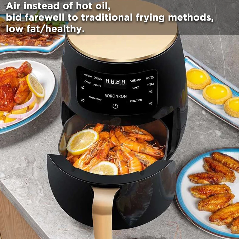 

Безмасляная фритюрница, 1400 л, Вт, фритюрница со светодиодной подсветкой, фритюрница для цыплят, французская рыба, пицца