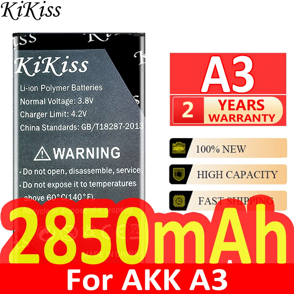 

Мощный аккумулятор KiKiss 2850 мАч для телефона большой емкости AKK A3