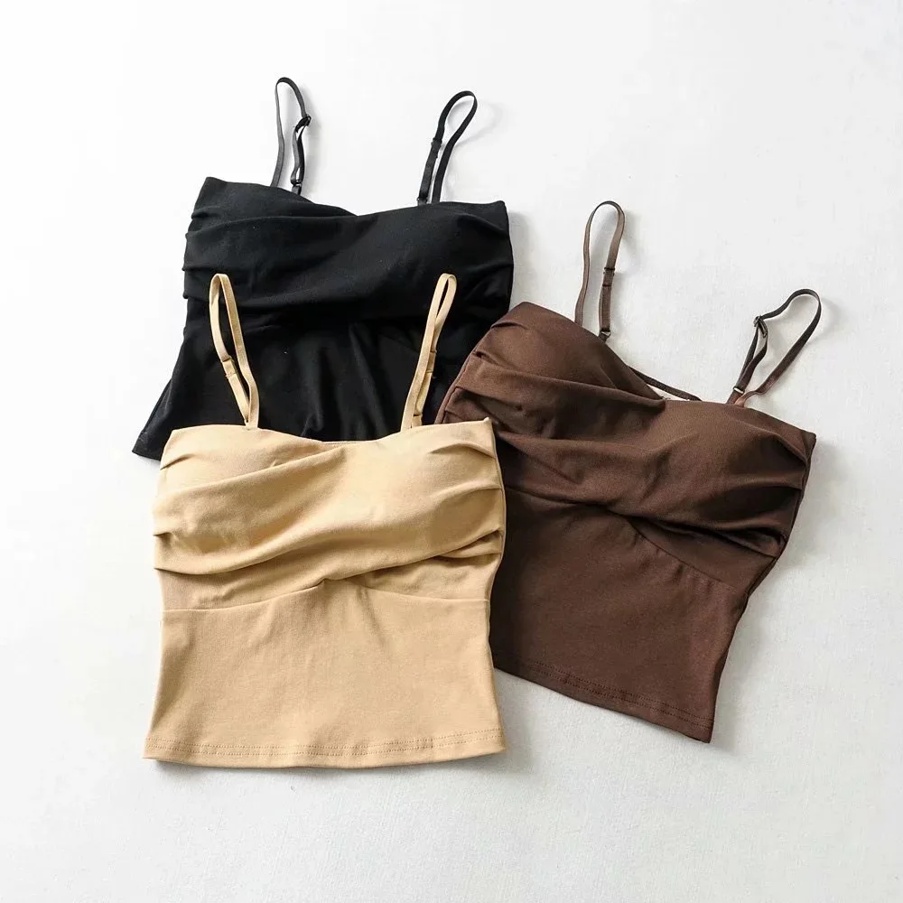 

Sexy suspender waistcoat with front cross fold bra type short slim waistcoat with chest cushion