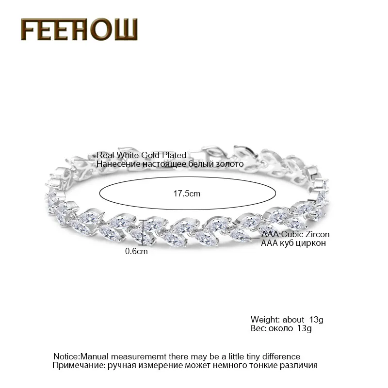 Женский браслет с кристаллами FEEHOW прозрачный цирконием и стразами FWBP061|bangles