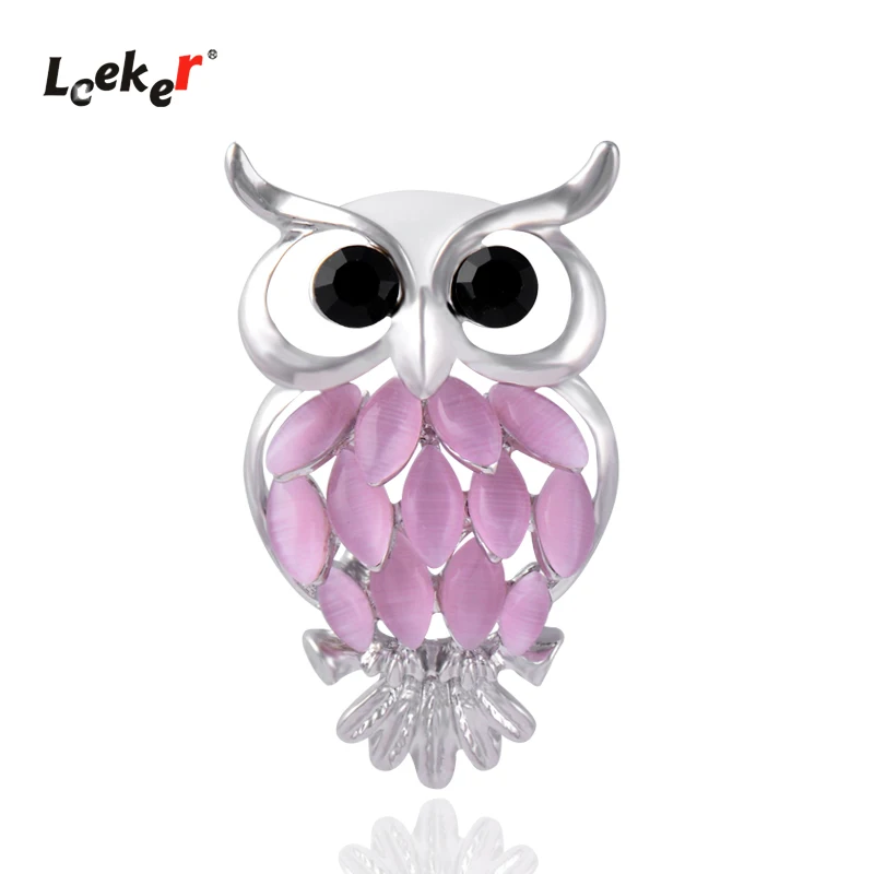 LEEKER Подвеска Опал камни твердая Сова Брошь для женщин Драгоценности 044 LK4|Броши| |