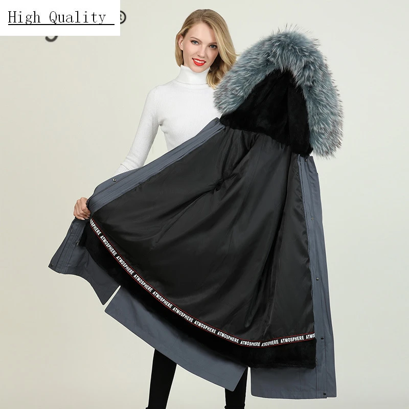 Зимняя куртка Женское пальто натуральный мех енота с капюшоном настоящий