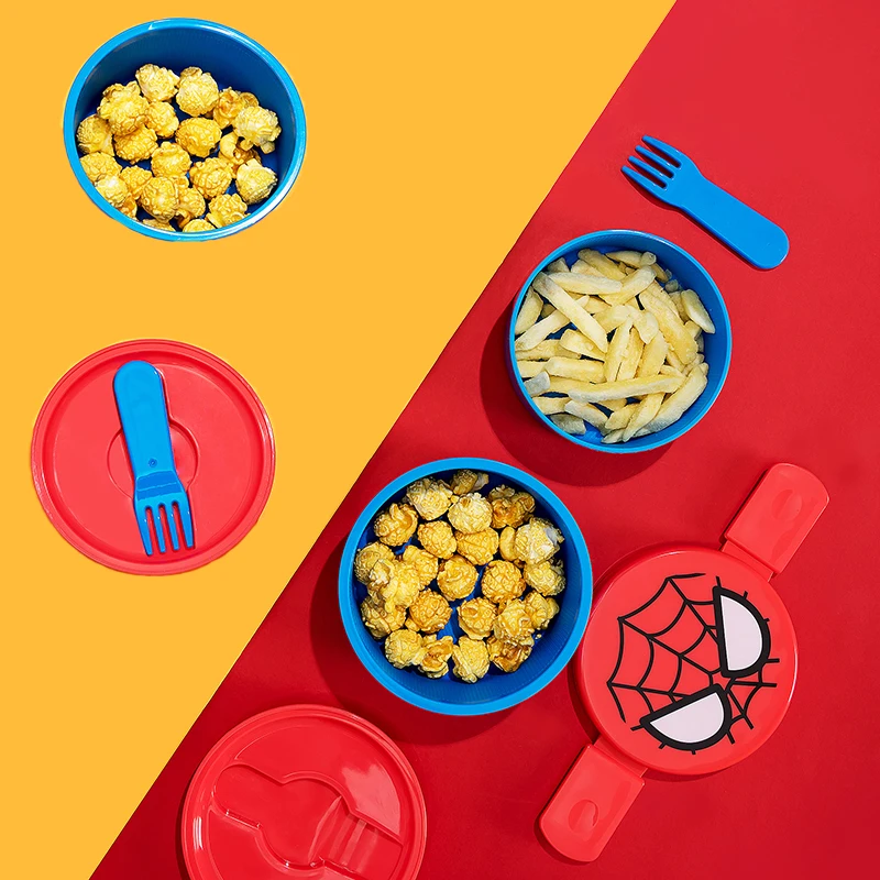 Disney Marvel двухкнопочная коробка Bento милый мультяшный детский Ланч бокс для детей