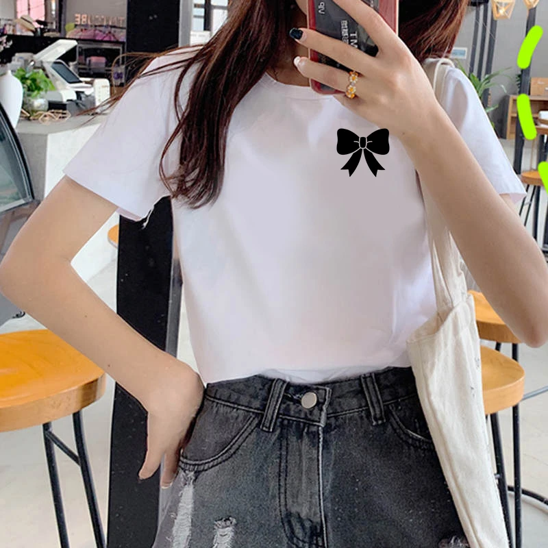 

Women T Shirt Kawaii Cartoon Miss You Smiley Face Graphic Tees Hip Hop Tops Unisex T-shirt Female Clothes Female Dropship