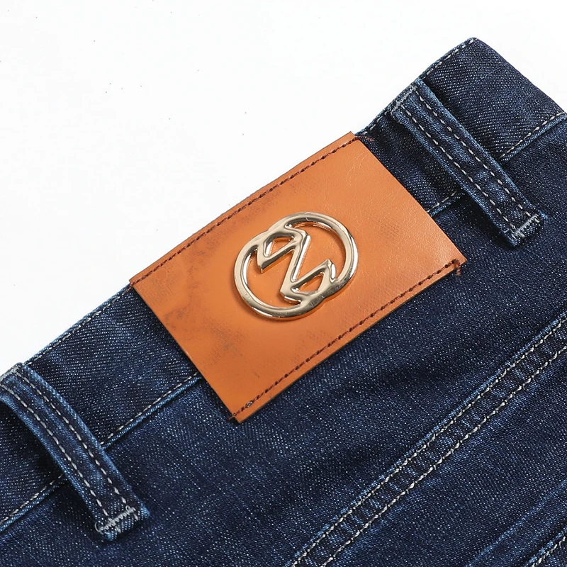 

Spring Autumn Men's Jeans Homme Polyester Elastic Denim Trousers Male Business Casual Pantalones Straight Loose Fit Pants 2021