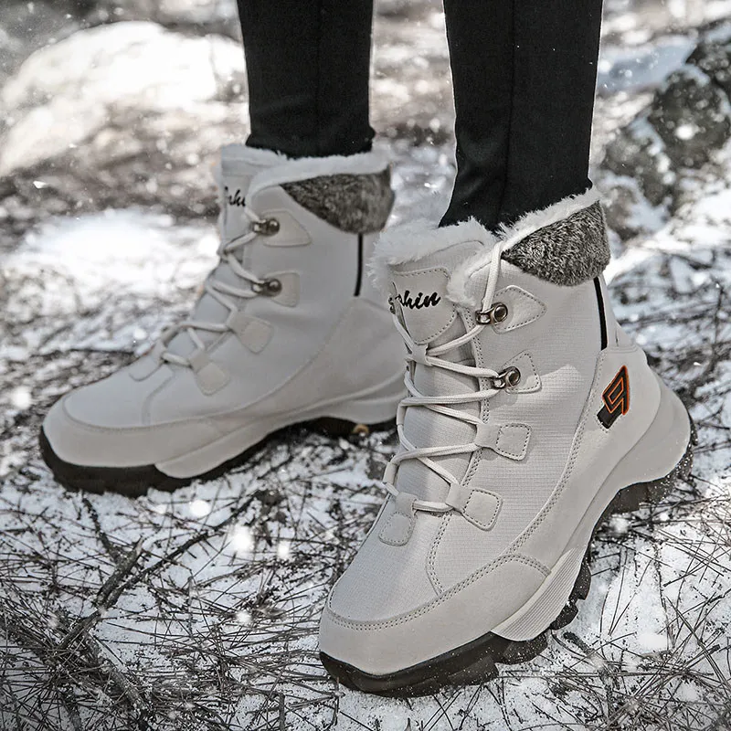 

Outdoor Boots Female Women Shoes Plush Warmest Snow Boots Plus Size Women's Winter Shoes Fashion Couple Black Platform Boot B67