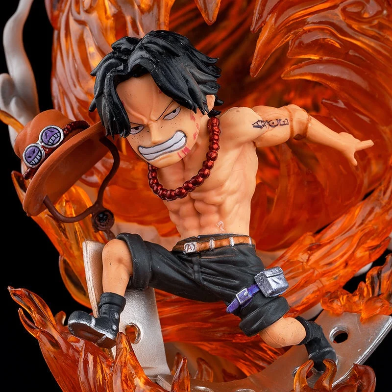 Аниме Слитная мини-статуя Луффи 16 см Ace Fireball Ver. Экшн-фигурка из ПВХ коллекционная