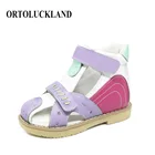 Ортопедические сандалии на плоской подошве для девочек 2-8 лет