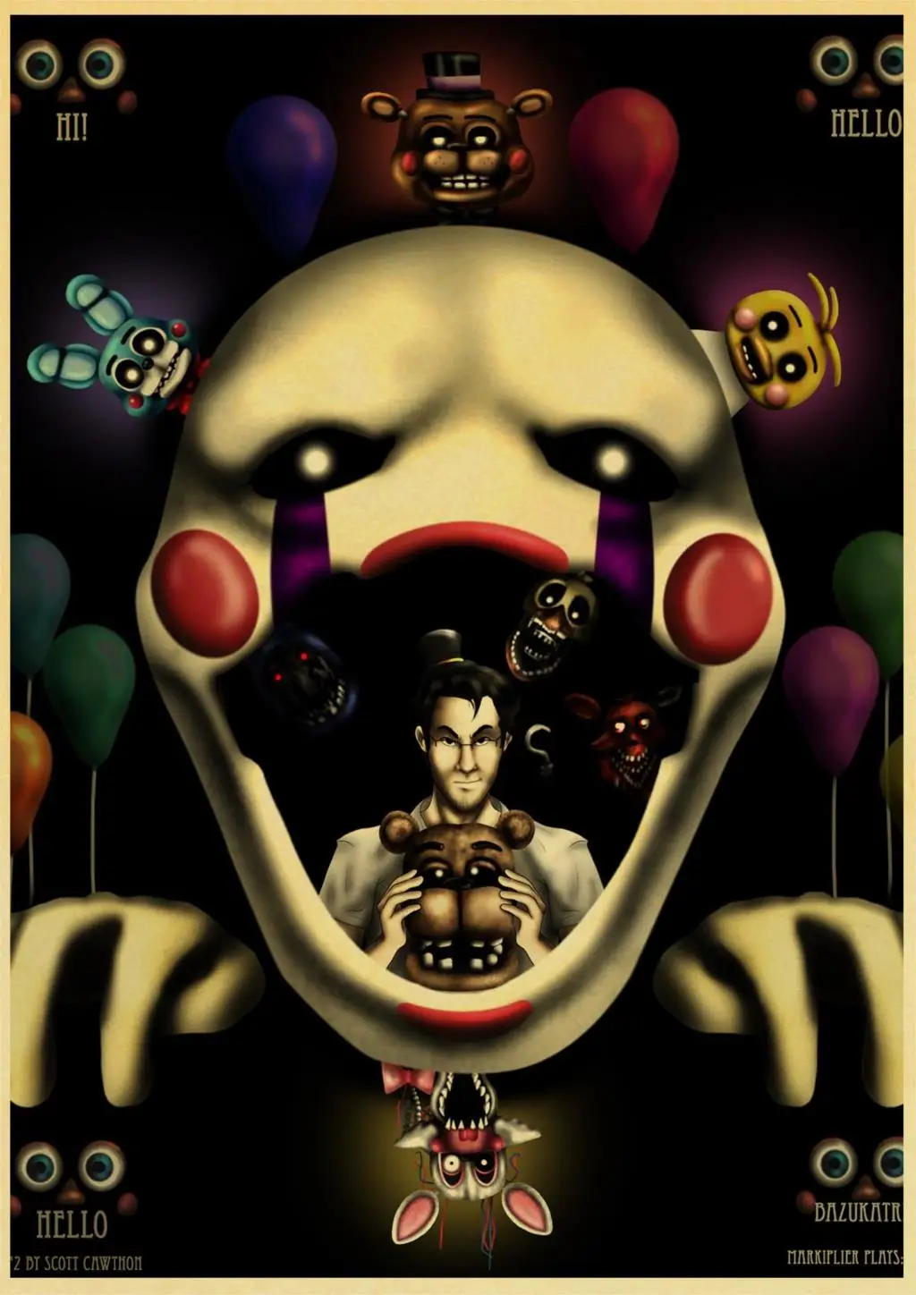 

Game Five Nights at Freddys Retro poster Home decoration Kraft Wall Paper Painting For Bar/Room Decor