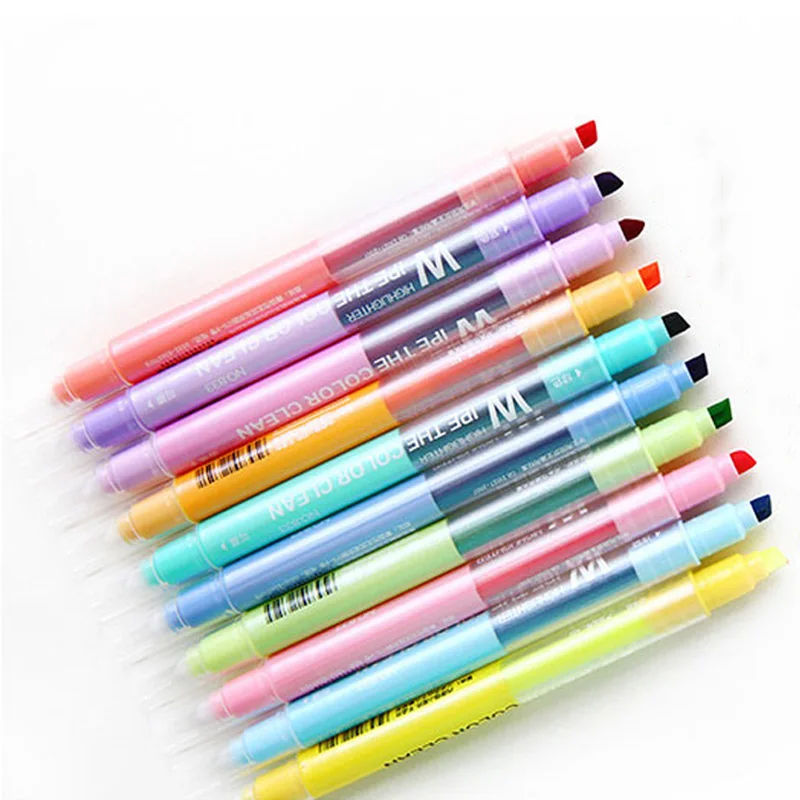

10Pc Creative High Capacity 10Colors Erasable Highlighter Hand Account Marker Pen Drawing Pen Marcador Child Gift Office Supplie