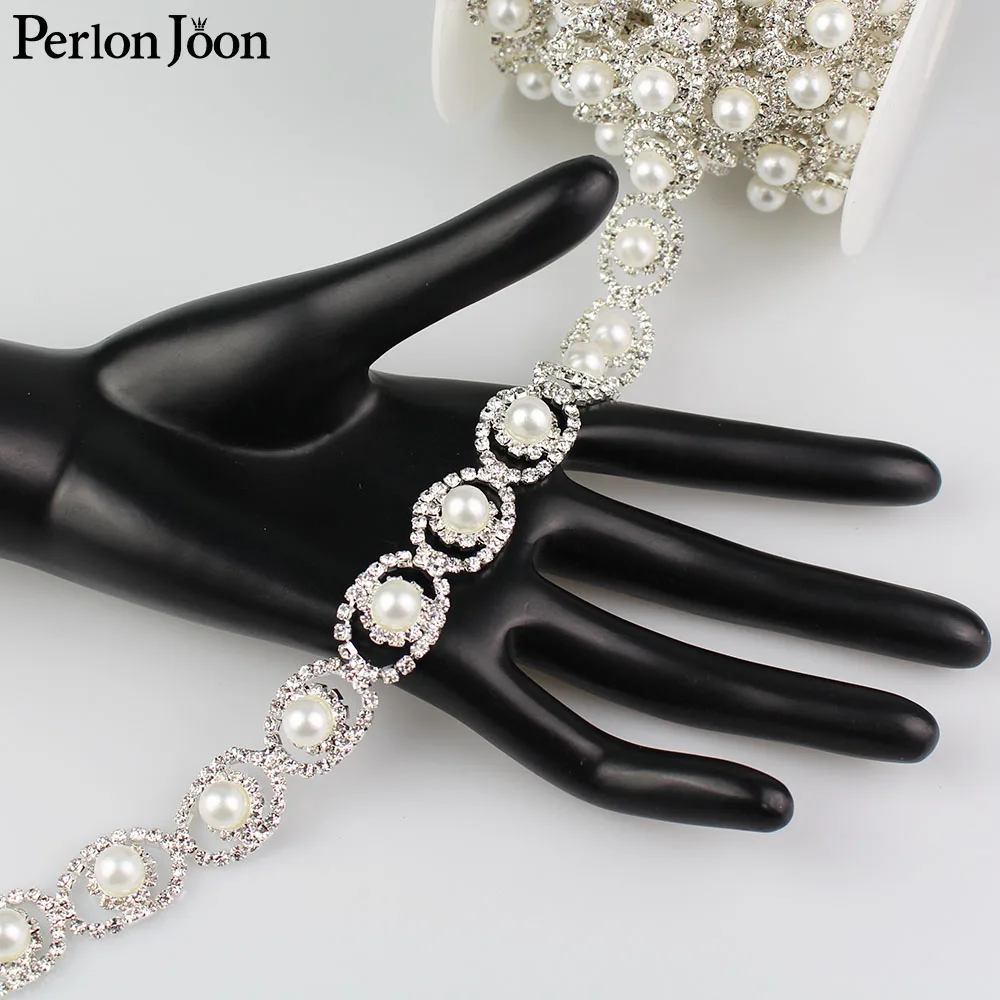 5 ярдов/лот большие жемчужные стразы отделка тесьмой с украшением в виде