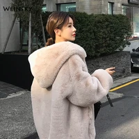 casual style hooded warm outwear winter women faux fur thick teddy bear coat 2019 fashion female overcoat