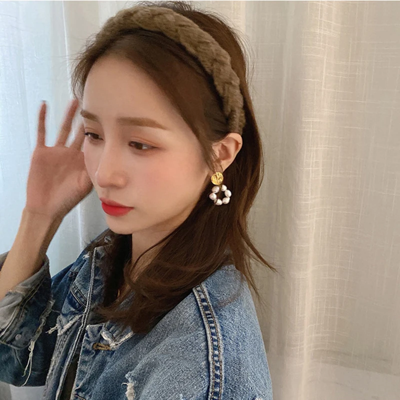 QCOOLJLY Fashion Knotted Solid Color Headband for Women Bowknot Hairband Wide Hair Hoop Accessories |